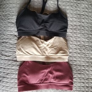 Lululemon Flow Y bras size 4- Black, Beige, Burgundy